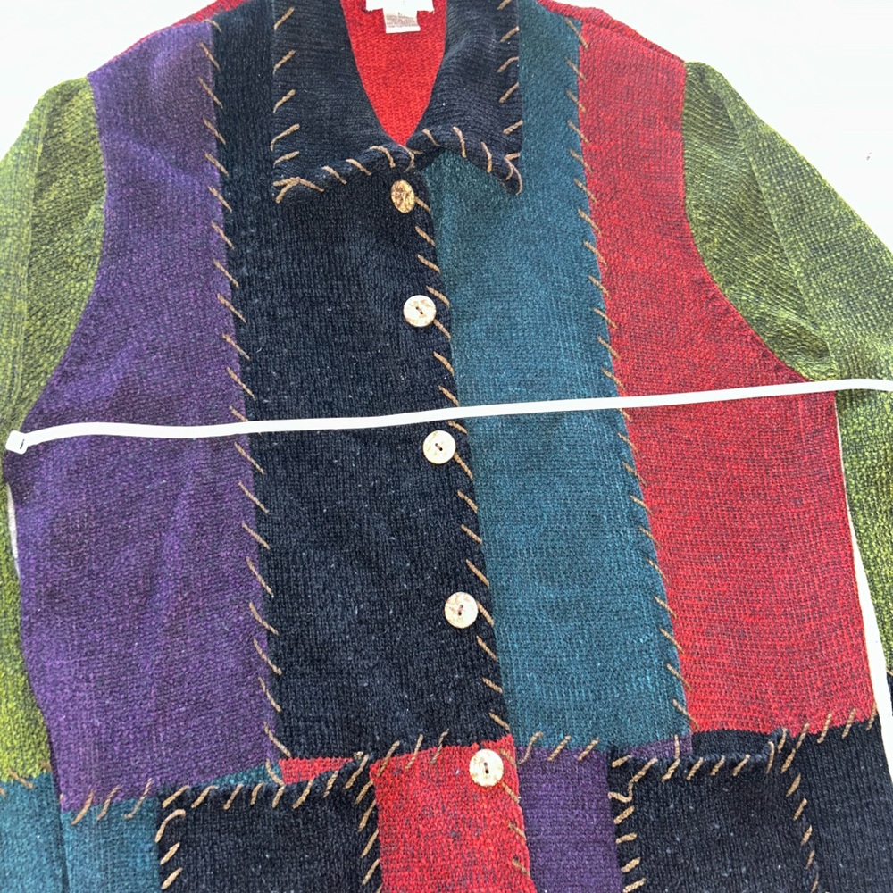 Vibrant Patchwork Women's Sweater - image 3